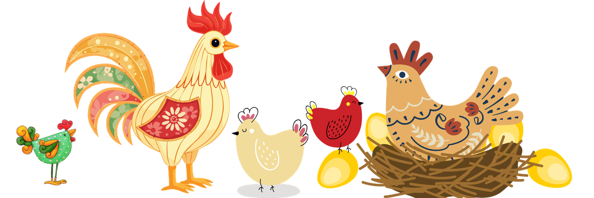 Happy backyard flock of chickens